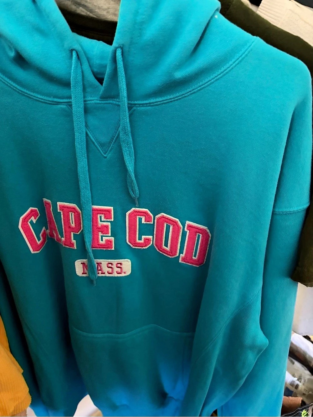 Cuffy's Cape Cod Embroidered Pullover Hoodie Large Blue
